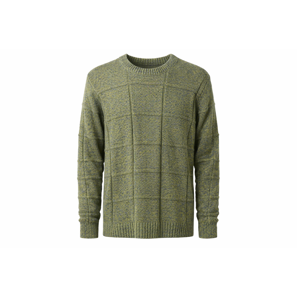 Roundtree & Yorke Collection Cotton Chunky Knit Crewneck Sweater Green XL
